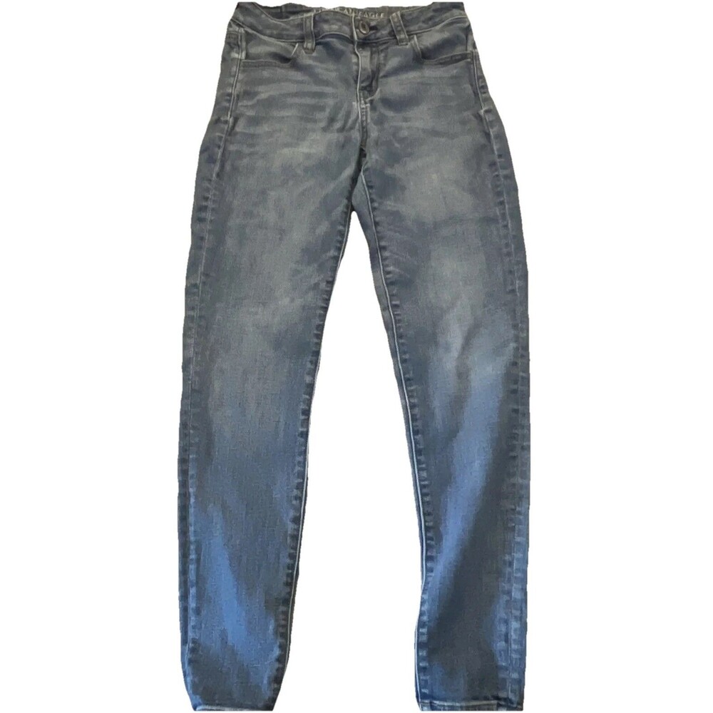 American Eagle Next Level Stretch Women's Jegging Size 4 Long Blue Denim